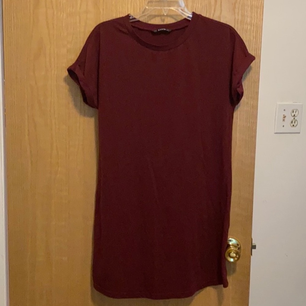 Maroon Tshirt Dress